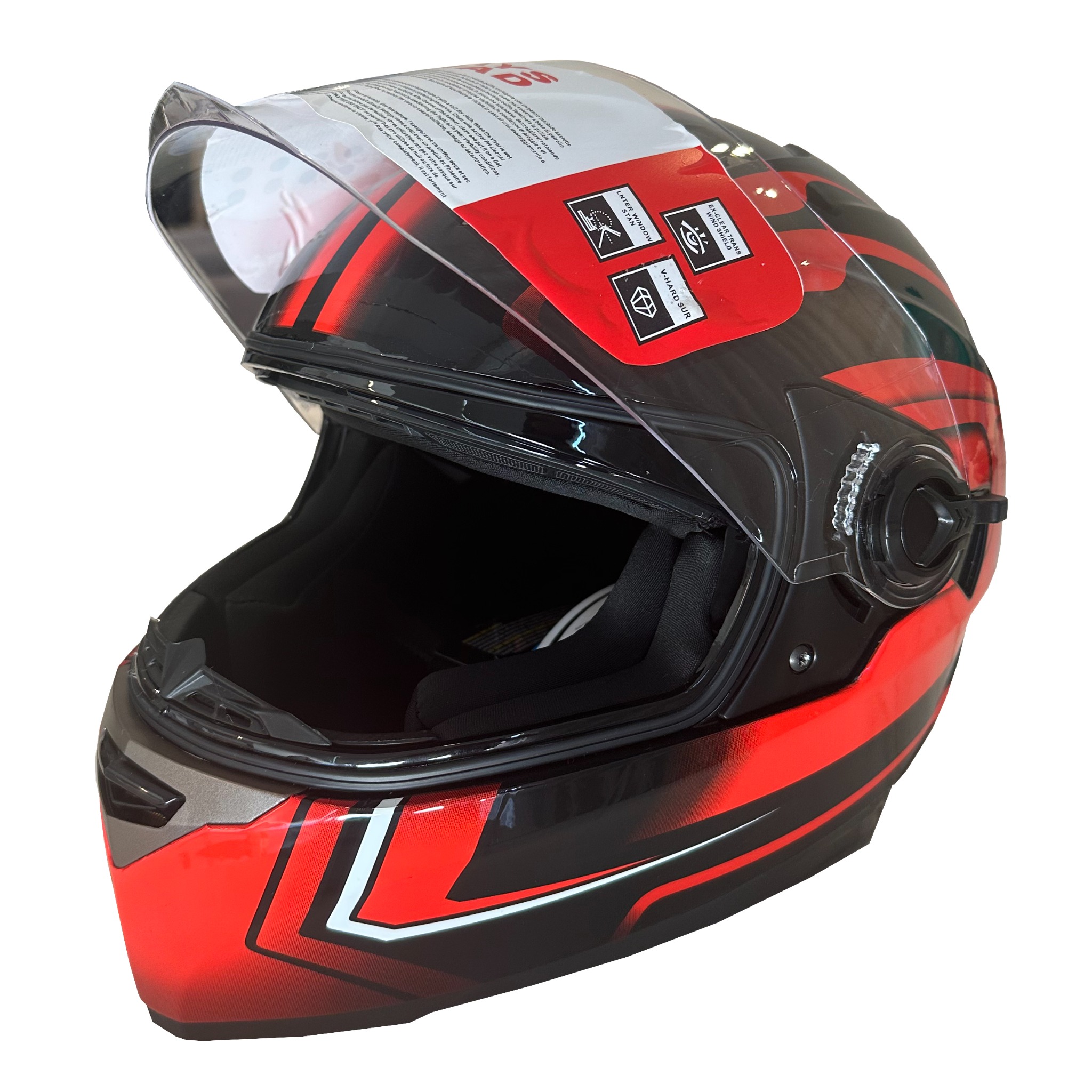 Casco integral HD09B negro y rojo